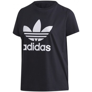Textiel Dames T-shirts & Polo’s adidas Originals Trefoil Tee Zwart