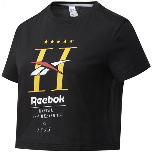 Textiel Dames T-shirts & Polo’s Reebok Sport Cl Gp Hotel Cropped Tee Zwart