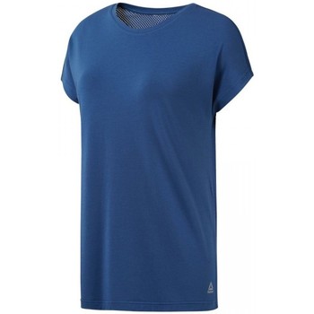 Textiel Dames T-shirts & Polo’s Reebok Sport Mesh Panel Tee Blauw