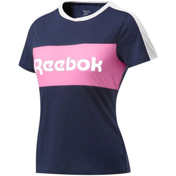 Textiel Dames T-shirts & Polo’s Reebok Sport Te Linear Logo Detail Tee Blauw