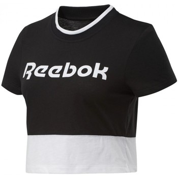 Textiel Dames T-shirts & Polo’s Reebok Sport Te Linear Logo Crop Tee Zwart