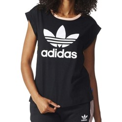 Textiel Dames T-shirts & Polo’s adidas Originals Boyfriend Roll-up Tee Zwart