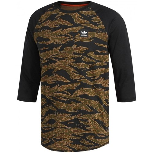 Textiel Dames T-shirts & Polo’s adidas Originals Camouflage Raglan Tee Zwart