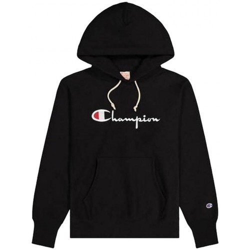 Textiel Dames Sweaters / Sweatshirts Champion Reverse Weave Script Logo Hooded Sweatshirt Zwart