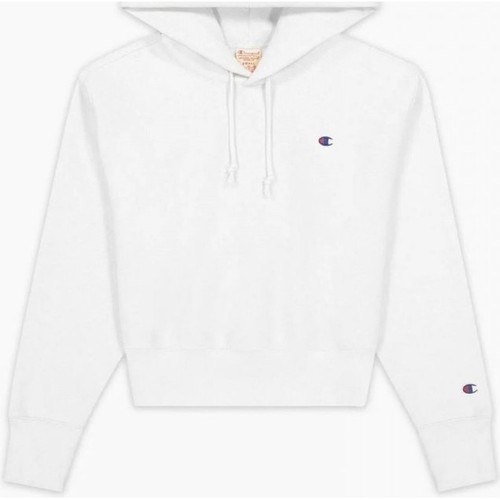 Textiel Dames Sweaters / Sweatshirts Champion Reverse Weave Small Logo Crop Hooded Sweatshirt Wit
