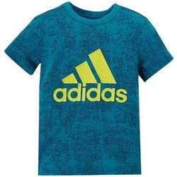 Textiel Jongens T-shirts korte mouwen adidas Originals Yb Ess Aop Tee Blauw