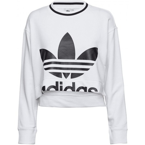 Textiel Dames Sweaters / Sweatshirts adidas Originals Cropped Trefoil Wit