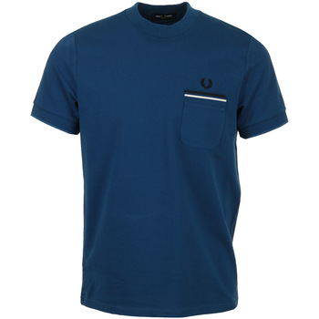Fred Perry Loopback Jersey Pocket T-Shirt Blauw