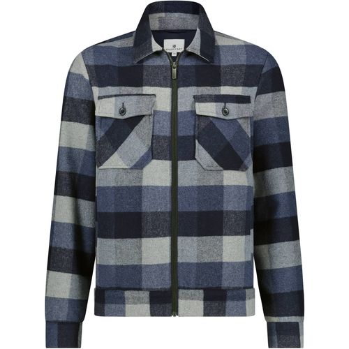 Textiel Heren Sweaters / Sweatshirts State Of Art Overshirt Wolmix Geruit Donkerblauw Blauw