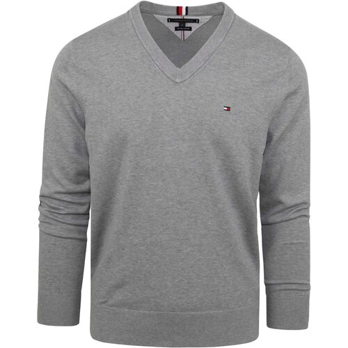 Textiel Heren Sweaters / Sweatshirts Tommy Hilfiger Pullover V-Hals Grijs Grijs