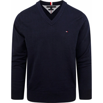 Textiel Heren Sweaters / Sweatshirts Tommy Hilfiger Pullover V-Hals Navy Blauw