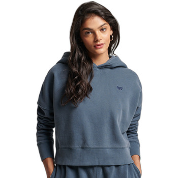 Textiel Dames Sweaters / Sweatshirts Superdry Sweatshirt à capuche court délavé femme Blauw
