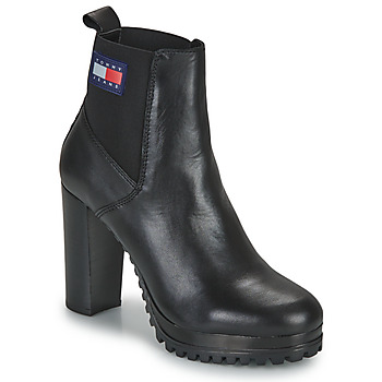Schoenen Dames Enkellaarzen Tommy Jeans Essentials High Heel Boot Zwart