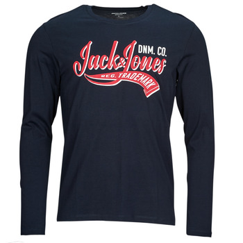 Textiel Heren T-shirts met lange mouwen Jack & Jones JJELOGO TEE LS O-NECK 2 COL AW23 SN Marine