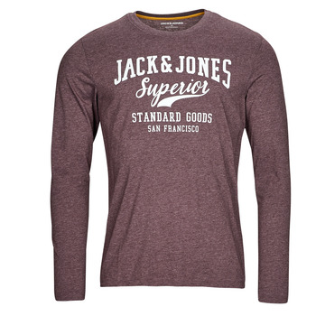 Textiel Heren T-shirts met lange mouwen Jack & Jones JJLOGO TEE LS O-NECK 1 COL MEL Bordeau