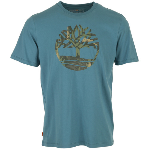 Textiel Heren T-shirts korte mouwen Timberland Tree Logo Camo Tee Blauw