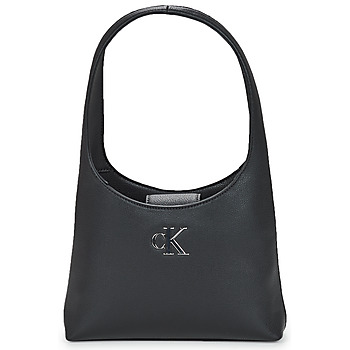 Tassen Dames Handtassen lang hengsel Calvin Klein Jeans MINIMAL MONOGRAMSHOULDER BAG Zwart
