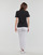 Textiel Dames T-shirts korte mouwen Calvin Klein Jeans MONOLOGO SLIM V-NECK TEE Zwart