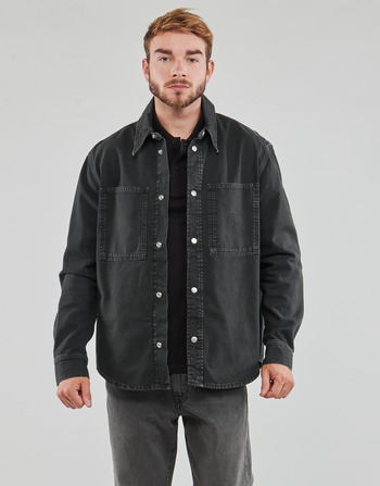 Textiel Heren Wind jackets Calvin Klein Jeans CANVAS RELAXED LINEAR SHIRT Zwart