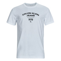 Textiel Heren T-shirts korte mouwen Calvin Klein Jeans VARSITY CURVE LOGO T-SHIRT Wit