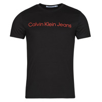 Textiel Heren T-shirts korte mouwen Calvin Klein Jeans CORE INSTITUTIONAL LOGO SLIM TEE Zwart / Rood