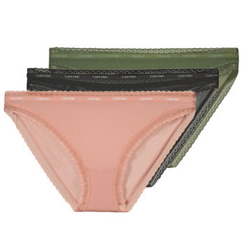 Ondergoed Dames Slips Calvin Klein Jeans BIKINI X3 Zwart / Grijs / Roze
