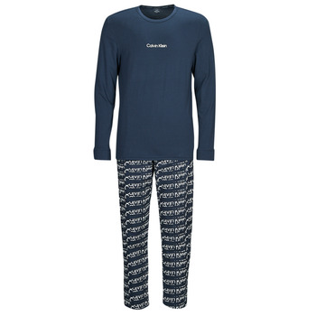 Textiel Heren Pyjama's / nachthemden Calvin Klein Jeans L/S PANT SET Blauw