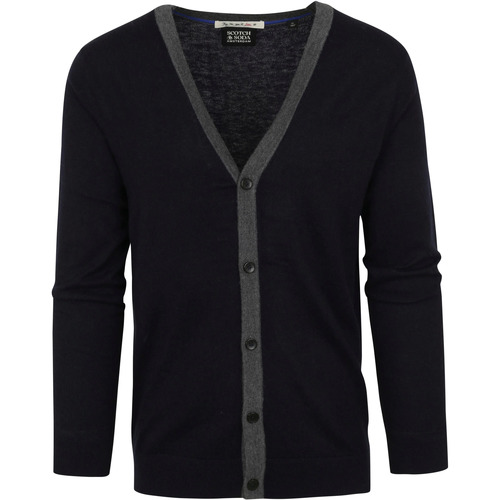 Textiel Heren Sweaters / Sweatshirts Scotch & Soda Vest Wol Blend Navy Blauw