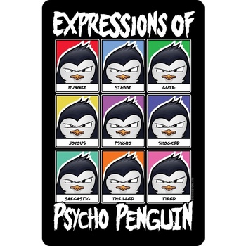 Wonen Schilderijen Psycho Penguin GR6223 Zwart