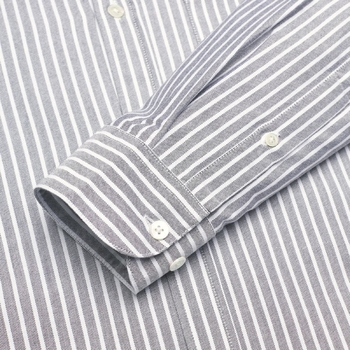 Portuguese Flannel Belavista Stripe Shirt - Black Grijs