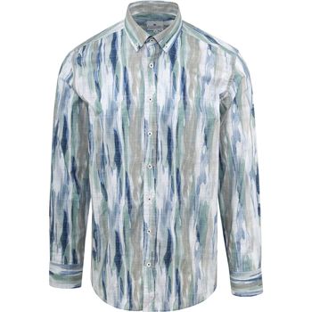 Textiel Heren Overhemden lange mouwen State Of Art Overhemd Print Blauw Blauw