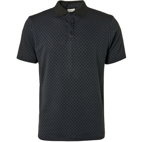 Textiel Heren T-shirts & Polo’s No Excess Polo Geblokt Patroon Zwart Navy Blauw