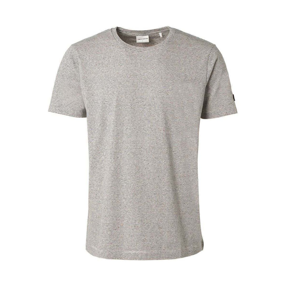 Textiel Heren T-shirts & Polo’s No Excess T-Shirt Streep Melange Off-White Multicolour