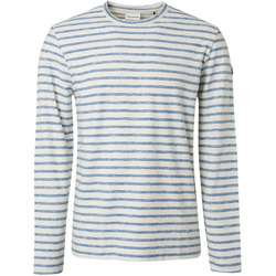 Textiel Heren T-shirts & Polo’s No Excess Longsleeve T-shirt Streep Blauw Blauw