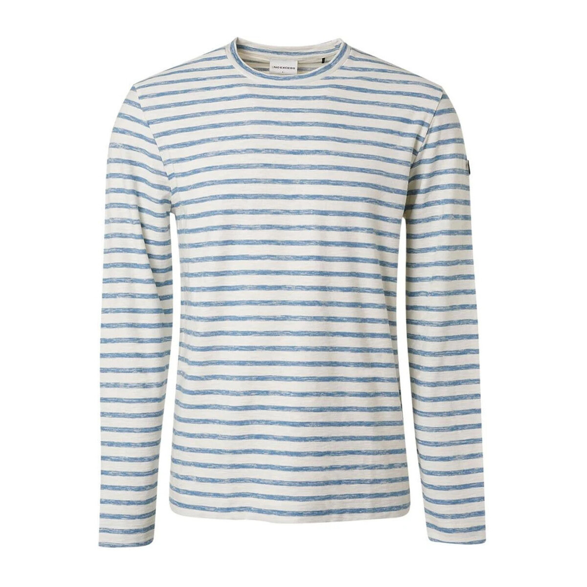 Textiel Heren T-shirts & Polo’s No Excess Longsleeve T-shirt Streep Blauw Blauw