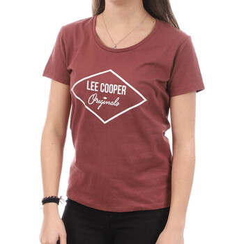 Textiel Dames T-shirts korte mouwen Lee Cooper  Rood