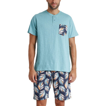 Textiel Heren Pyjama's / nachthemden Admas Pyjamashort t-shirt Work Antonio Miro Blauw