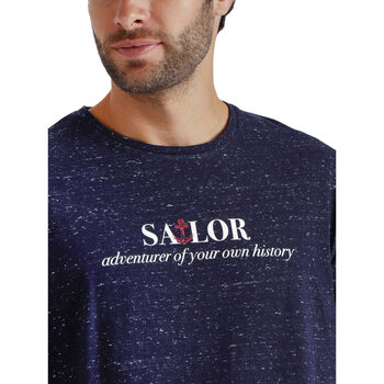 Admas Pyjamashort t-shirt Sailor Blauw
