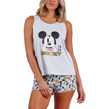 Textiel Dames Pyjama's / nachthemden Admas Pyjamashort tanktop Mickey Summer Disney Grijs