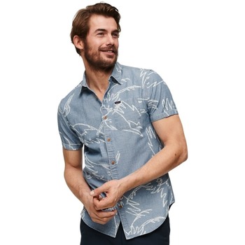 Textiel Heren Overhemden lange mouwen Superdry Chemise à manches courtes  Vintage Loom Blauw