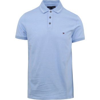 Textiel Heren T-shirts & Polo’s Tommy Hilfiger Poloshirt Mouline Lichtblauw Blauw