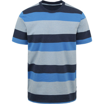 Textiel Heren T-shirts & Polo’s Knowledge Cotton Apparel T-shirt Strepen Blauw Blauw