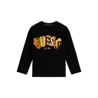 Textiel Jongens T-shirts met lange mouwen Guess N3BI17 Zwart