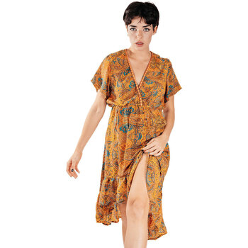 Textiel Dames Lange jurken Isla Bonita By Sigris Lange Midi -Jurk Bruin