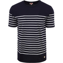 Textiel Heren T-shirts & Polo’s Armor Lux Etel T-Shirt Strepen Navy Blauw