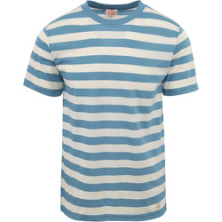 Textiel Heren T-shirts & Polo’s Armor Lux T-Shirt Linnen Strepen Blauw Blauw