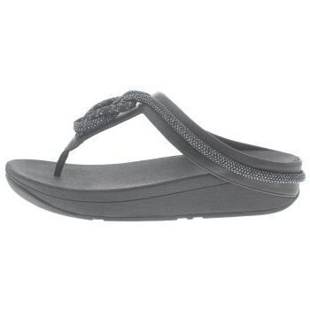 Schoenen Dames slippers FitFlop Fino Crystal-Cord Toe-Post Zwart