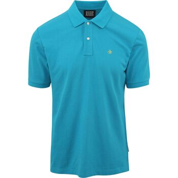 Textiel Heren T-shirts & Polo’s Scotch & Soda Pique Polo Turquoise Blauw