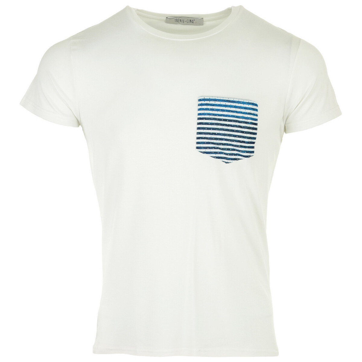 Textiel Heren T-shirts korte mouwen Trente-Cinq° Modal Poche Wit
