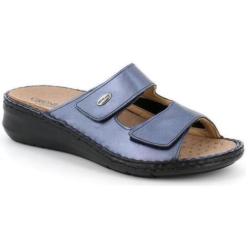 Schoenen Dames Leren slippers Grunland DSG-CE0259 Blauw